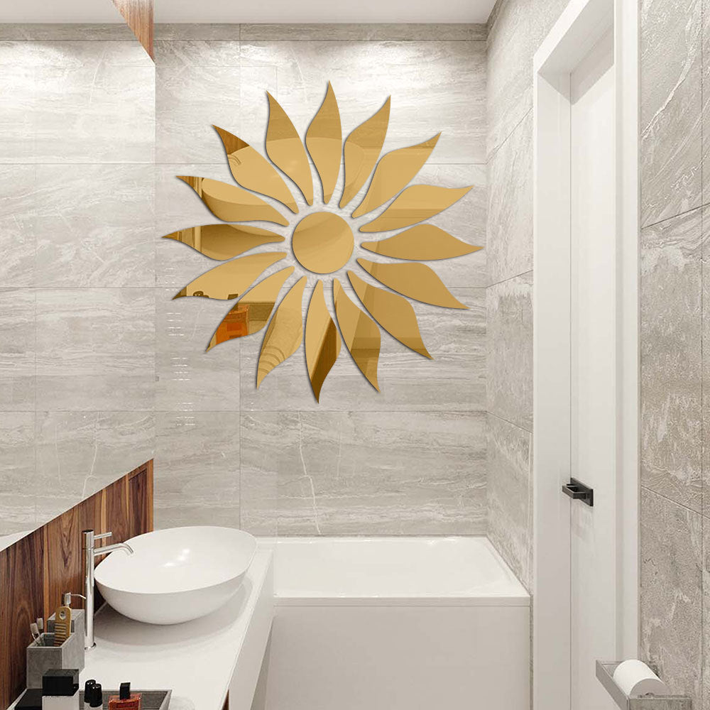 Silver Sunflower Home Decor Mirror(Acrylic)